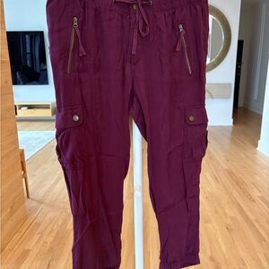 Calvin Klein women’s aubergine, size 4 Cargo Pants-ankle length